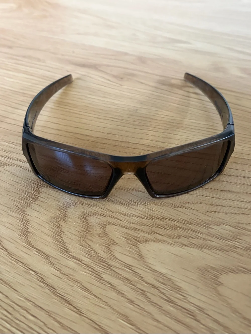 Oakley Gascan S Patterned Vintage Brown Sport Wrap Sunglasses Made in USA